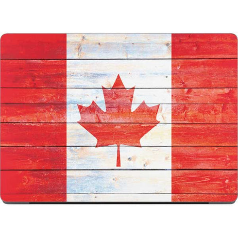Canada Flag Light Wood Apple MacBook Pro 14-inch Skin